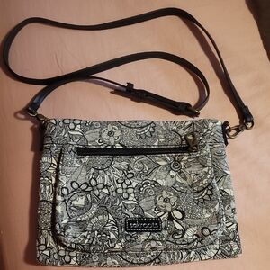 Sakroots Monochrome Floral Crossbody Bag